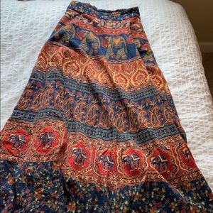 Rajasthani Block-Printed, Maxi Wrap Skirt